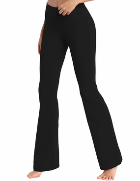 29" 31" 33" 35" 37" High Waist Bootcut Leggings Black_Running