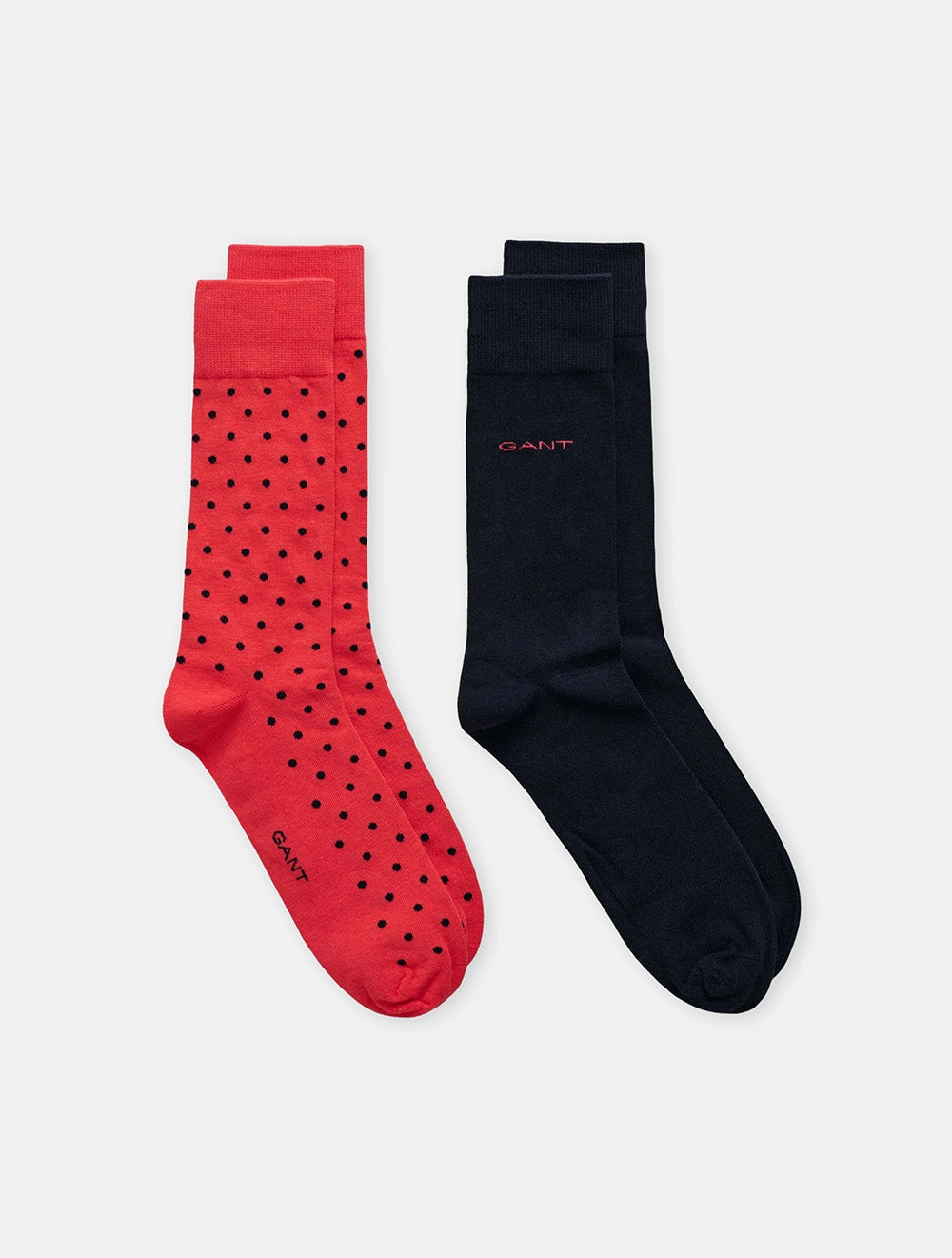 2-Pack Dot & Solid Socks Watermelon Red