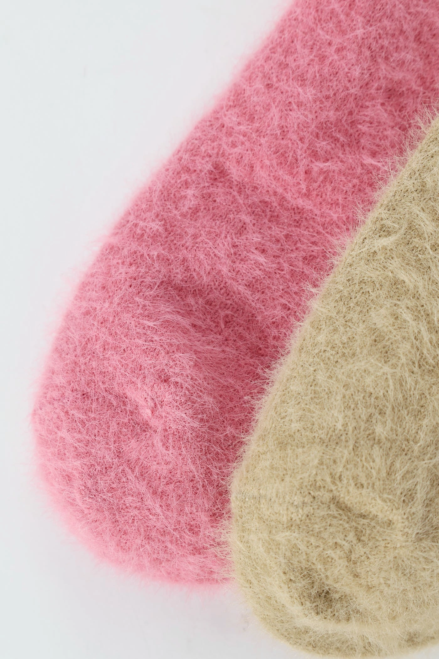 2 Pack Plain Fluffy Cosy Socks - Pink