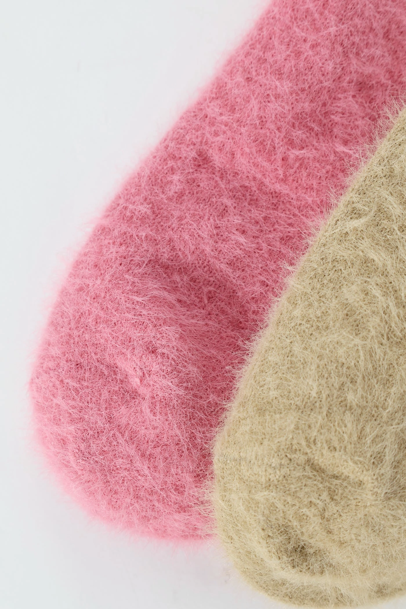 2 Pack Plain Fluffy Cosy Socks - Pink