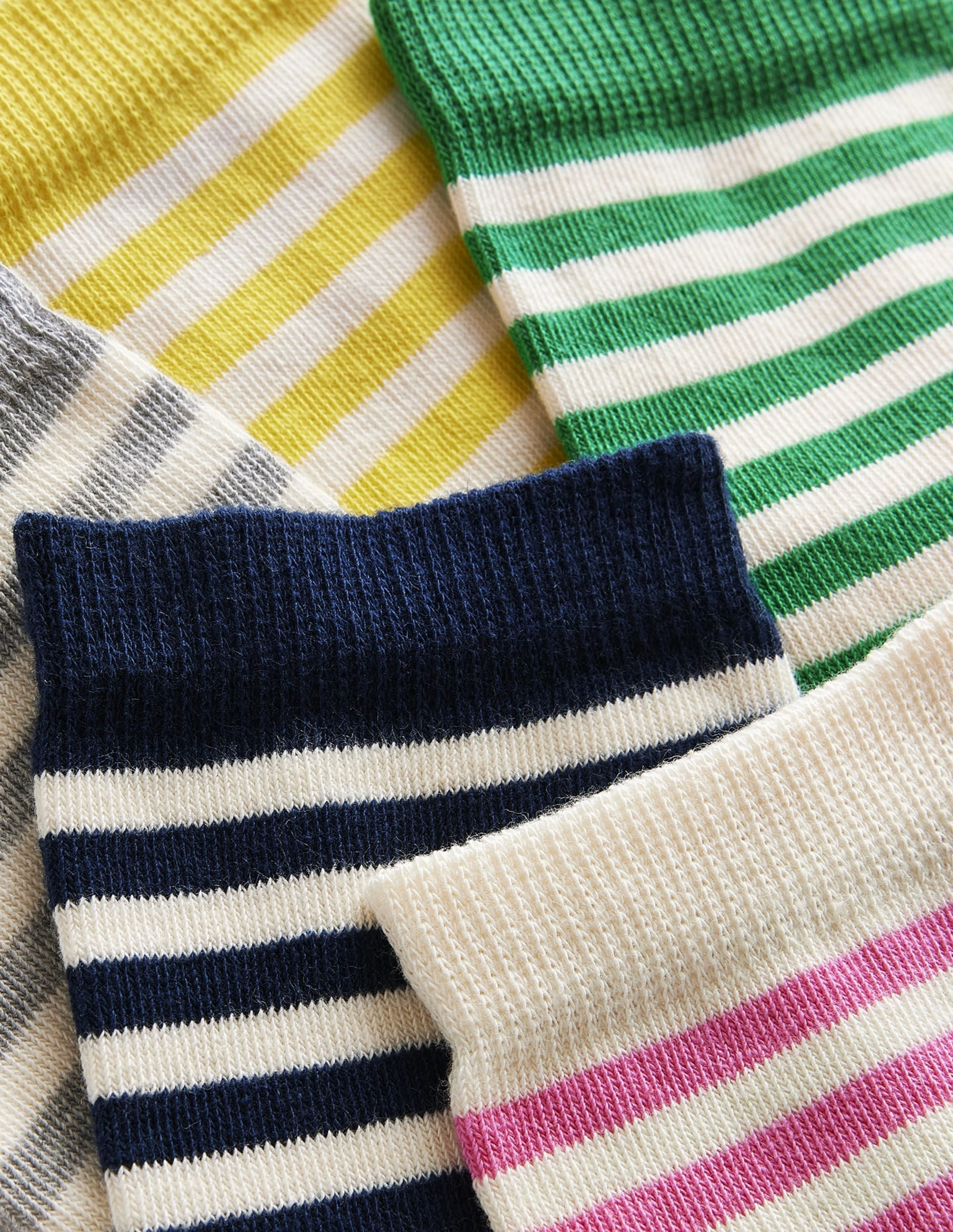 5 Pack Ankle Socks-Breton Stripe