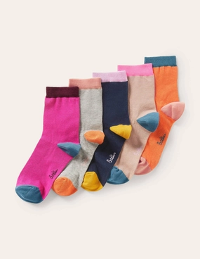 5 Pack Ankle Socks-Plain