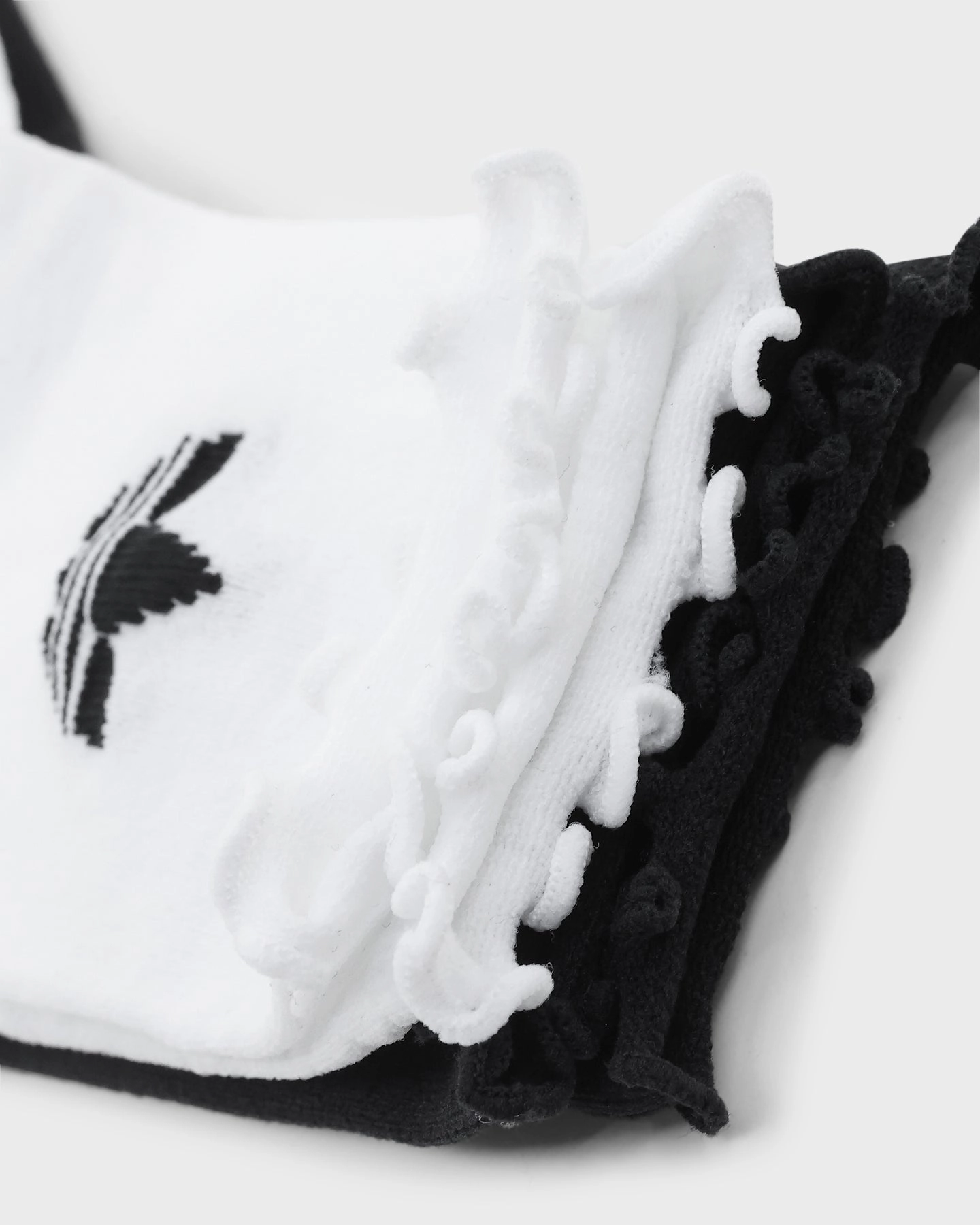 Adidas Women's Ruffle Crew Sock 2 Pack White/Black