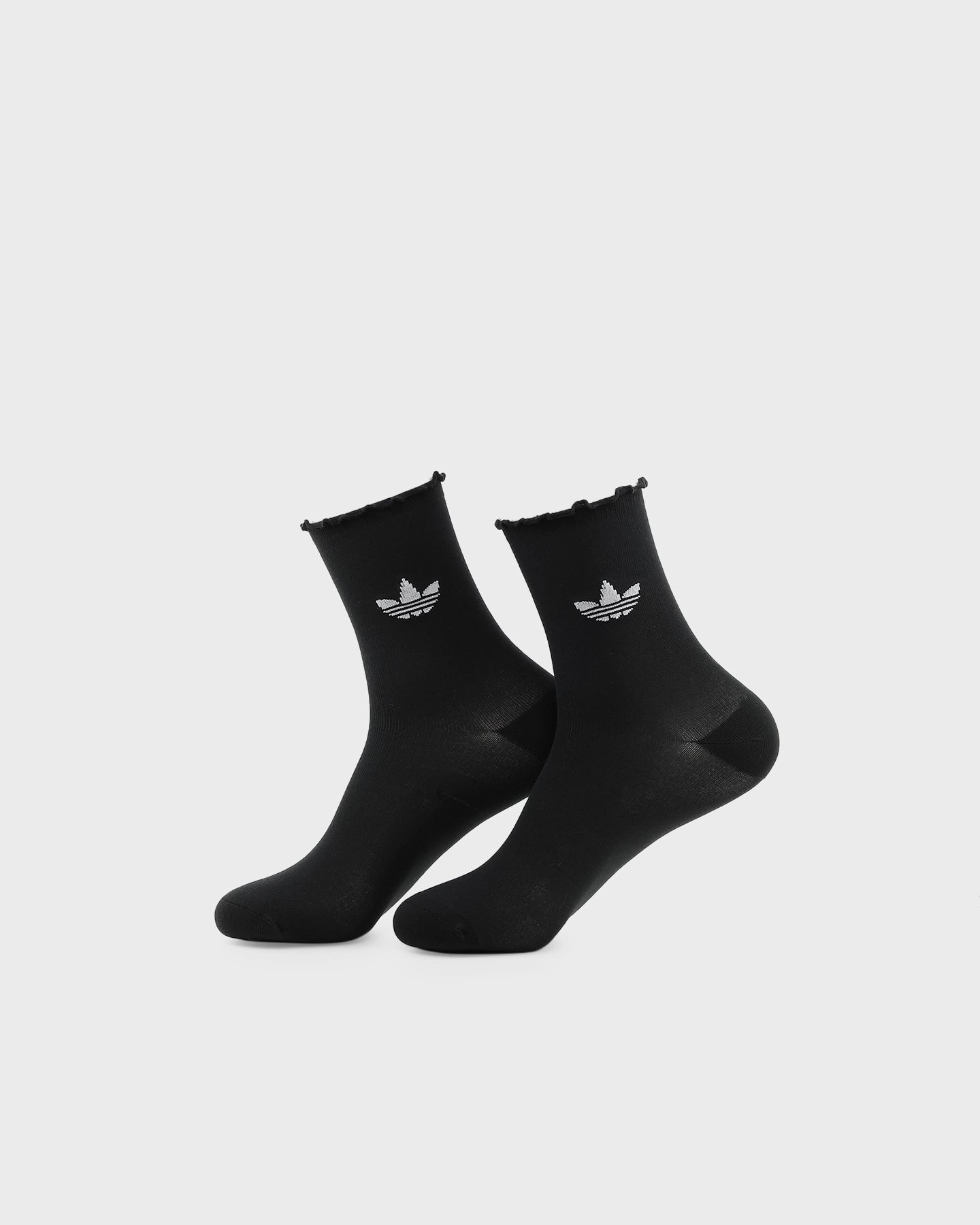 Adidas Women's Ruffle Crew Sock 2 Pack White/Black