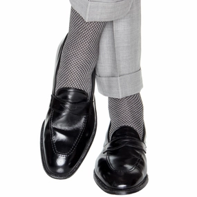 Black and Ash Birdseye Cotton Sock Linked Toe OTC