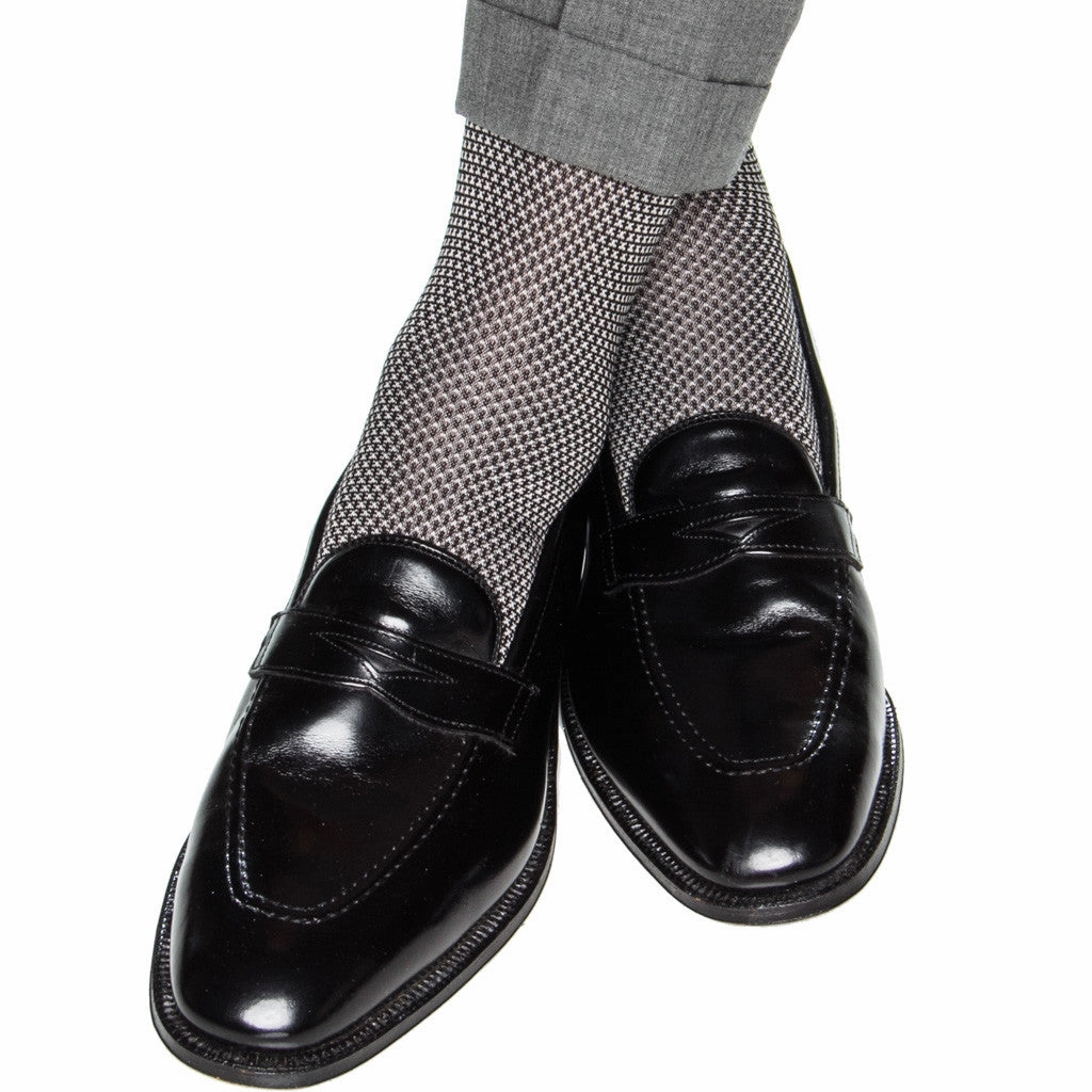 Black and Ash Birdseye Cotton Sock Linked Toe OTC
