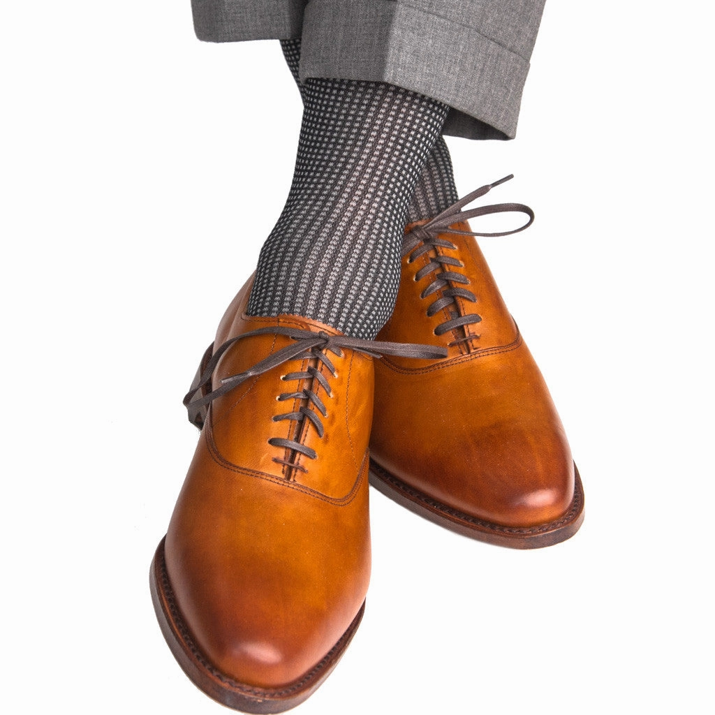 Black and Ash Grenadine Cotton Sock Linked Toe OTC