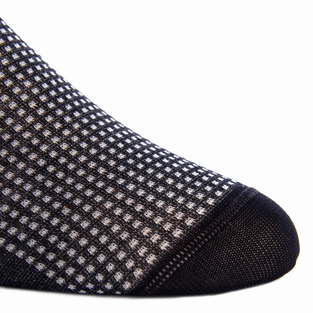 Black and Ash Grenadine Cotton Sock Linked Toe OTC