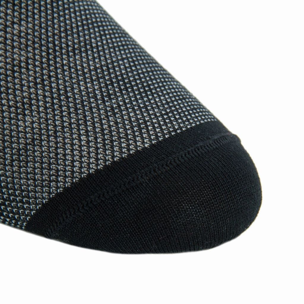 Black and Ash Nailhead Cotton Sock Linked Toe OTC