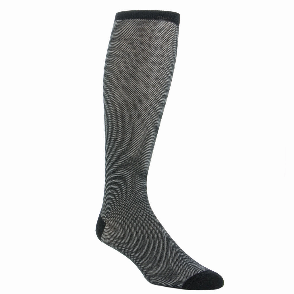 Black and Ash Nailhead Cotton Sock Linked Toe OTC
