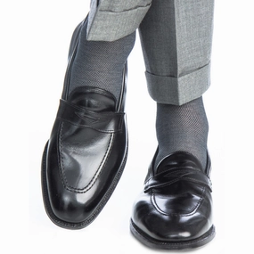 Black and Ash Nailhead Cotton Sock Linked Toe OTC