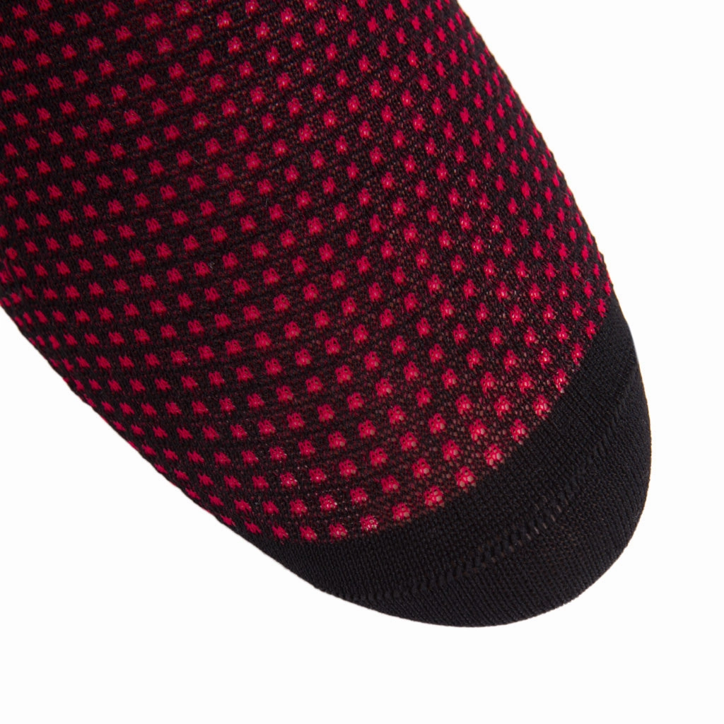 Black and Red Grenadine Cotton Sock Linked Toe OTC