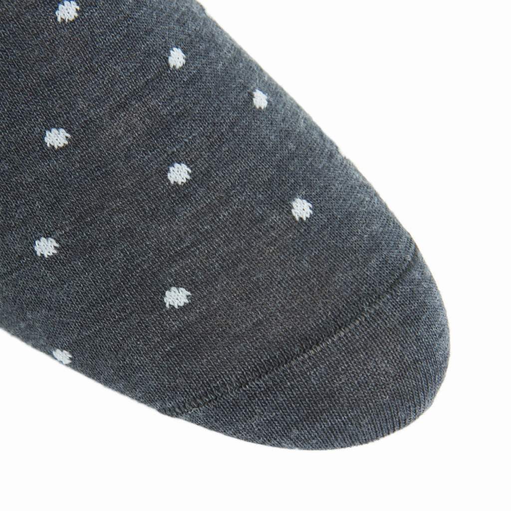 Charcoal with Ash Dot Fine Merino Wool Sock Linked Toe OTC