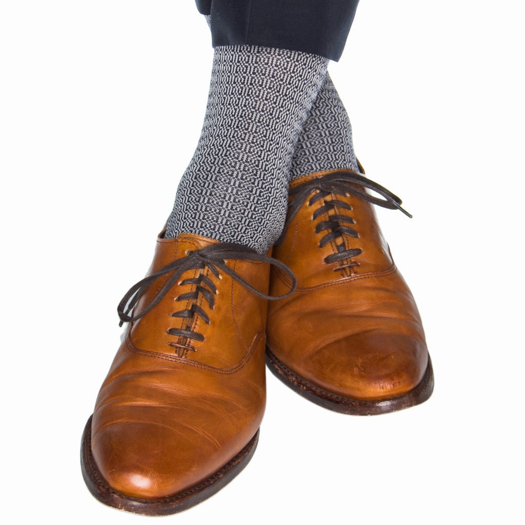 Classic Navy with Ash Chain Link Cotton Sock Linked Toe OTC