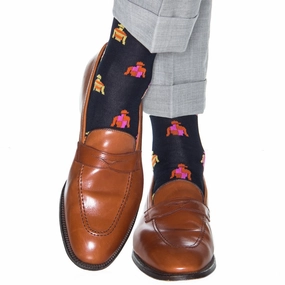 Classic Navy with Jockey Silk Cotton Sock Linked Toe OTC