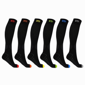 Colored Toes Compression Socks (6-Pairs)