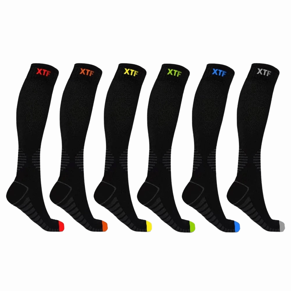 Colored Toes Compression Socks (6-Pairs)