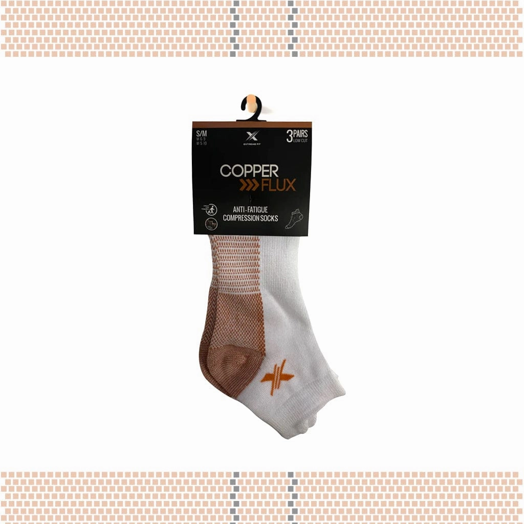 Copper-Infused Compression Socks - White Low Cut (3-Pairs)