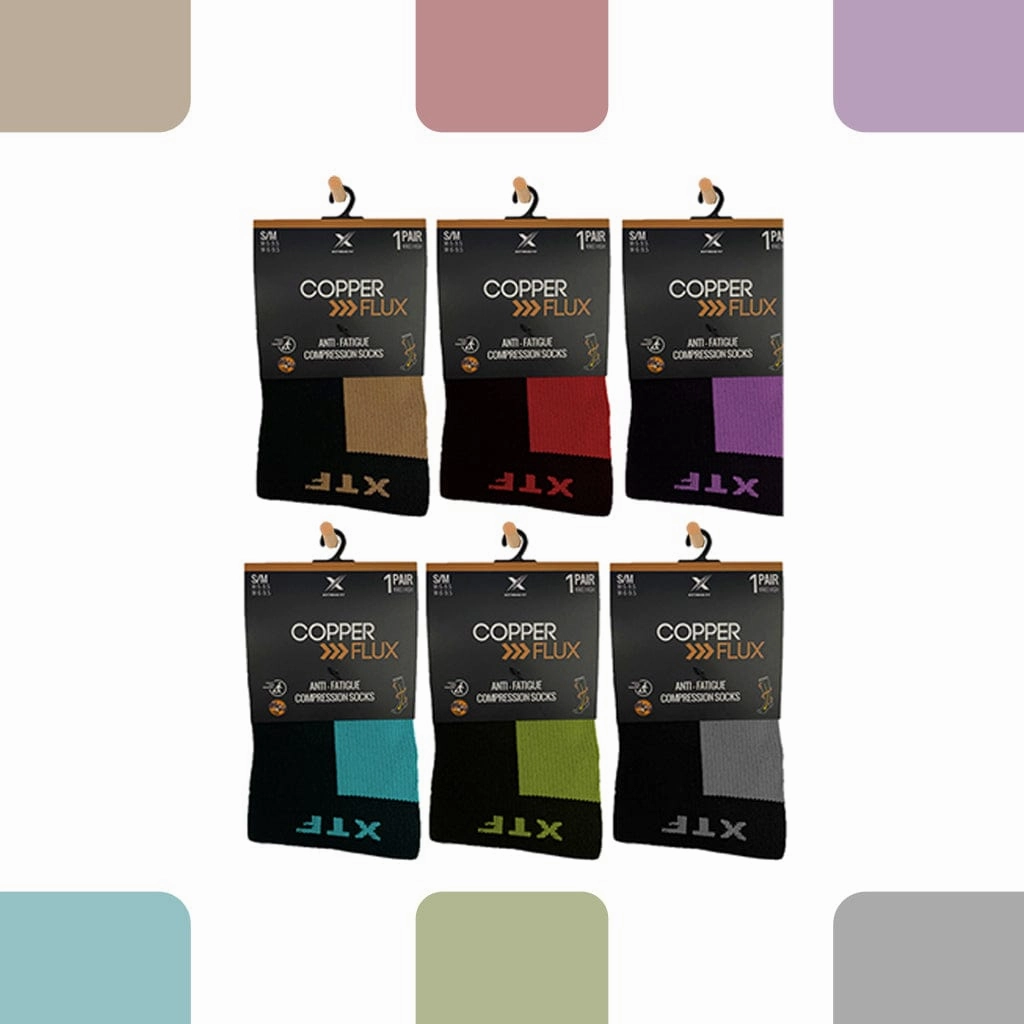 Copper-Infused Socks - Colored (6-Pairs)