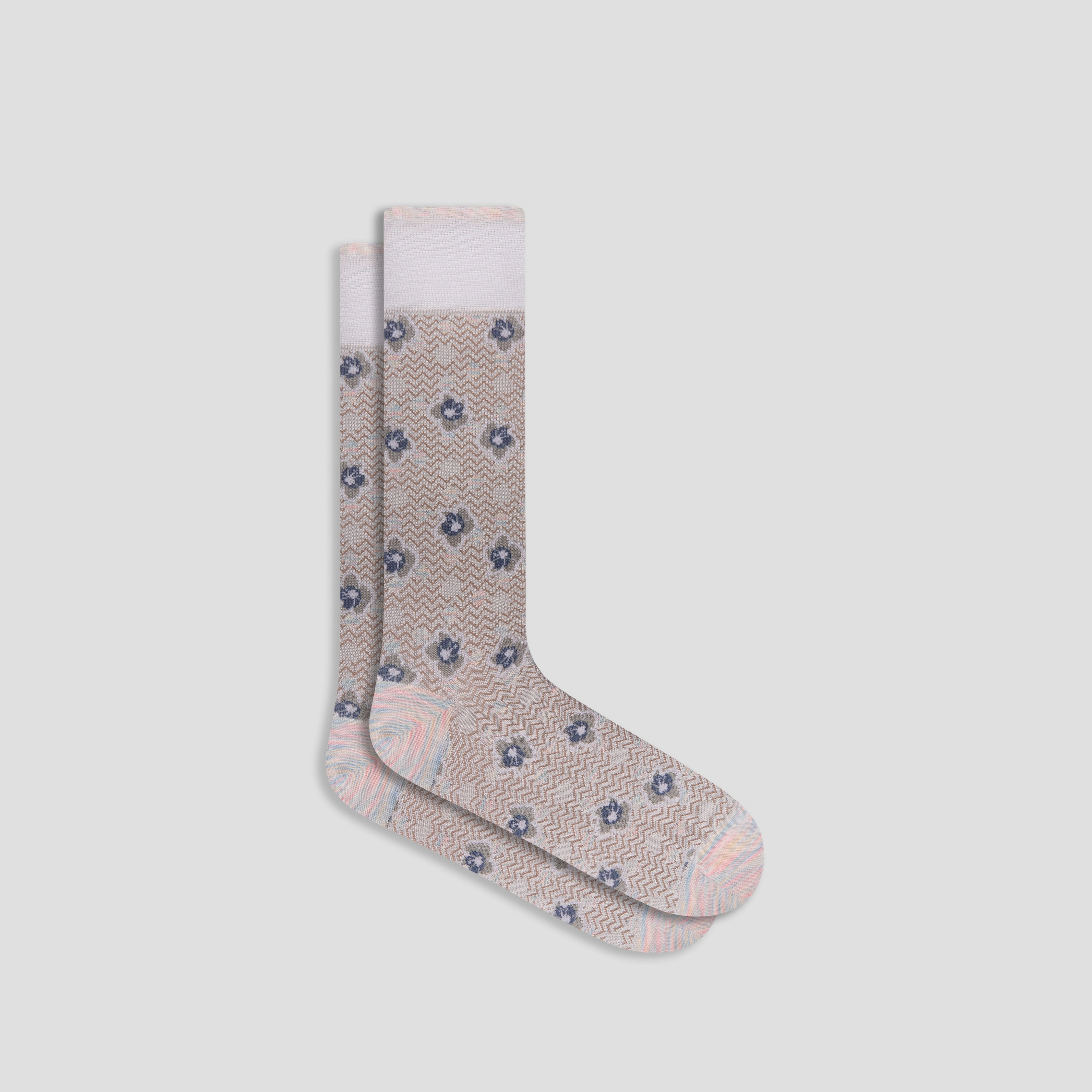 Floral Chevron Mid-Calf Socks