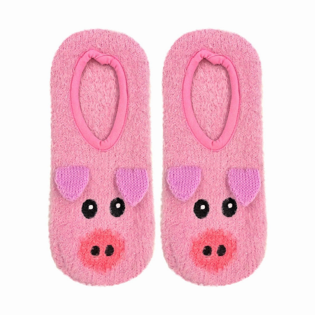 Fuzzy Pig Non-Skid Slipper