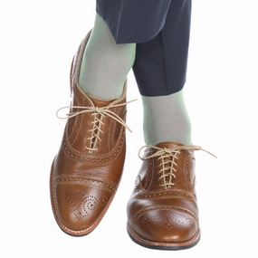 Green with Rose Nailhead Cotton Sock Linked Toe OTC