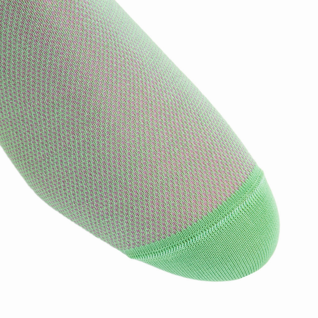 Green with Rose Nailhead Cotton Sock Linked Toe OTC
