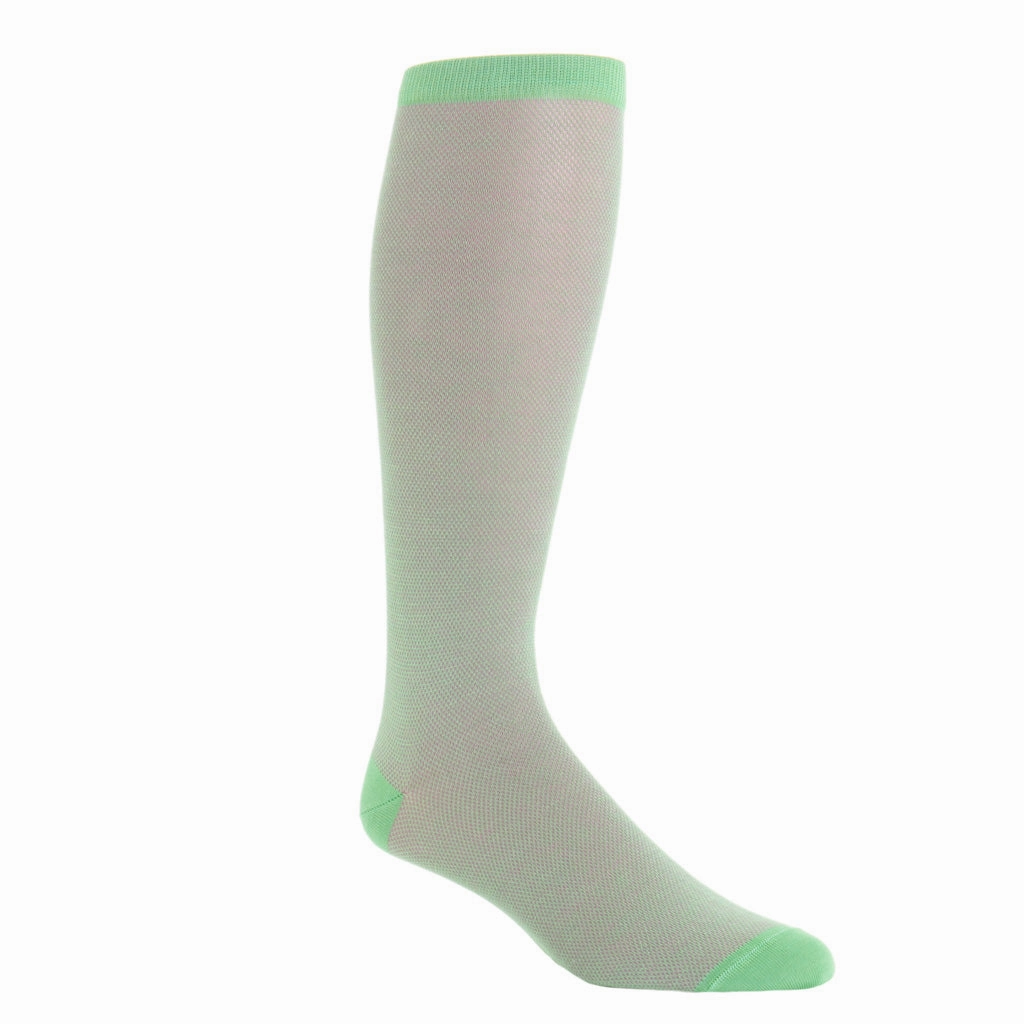 Green with Rose Nailhead Cotton Sock Linked Toe OTC