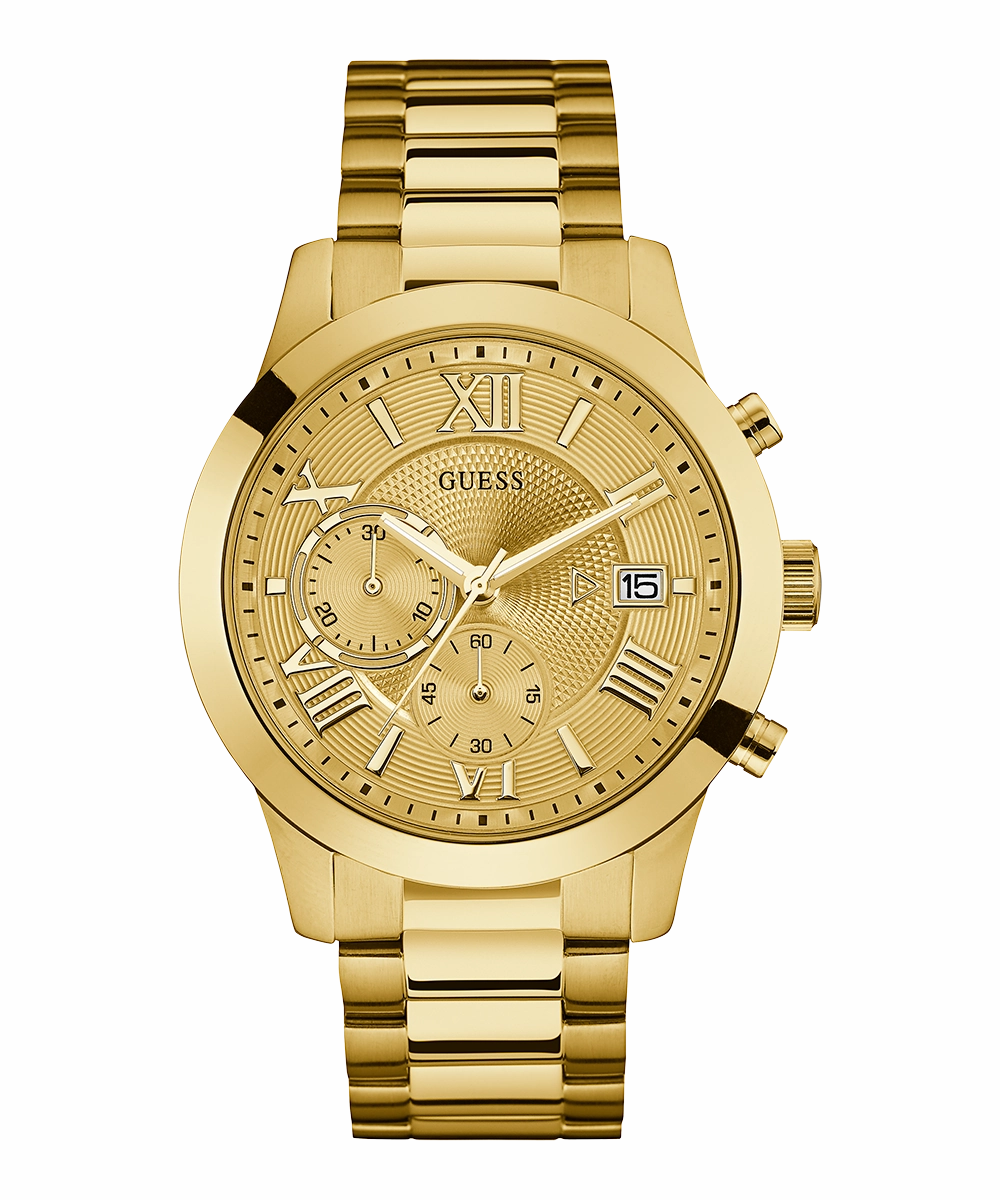 GUESS Mens Gold Tone Chronograph Watch