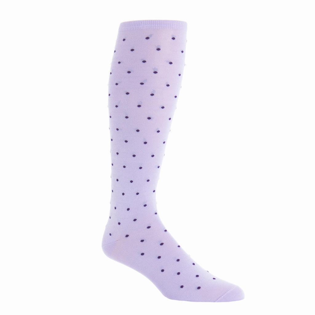 Lavender with Purple Dot Cotton Sock Linked Toe OTC