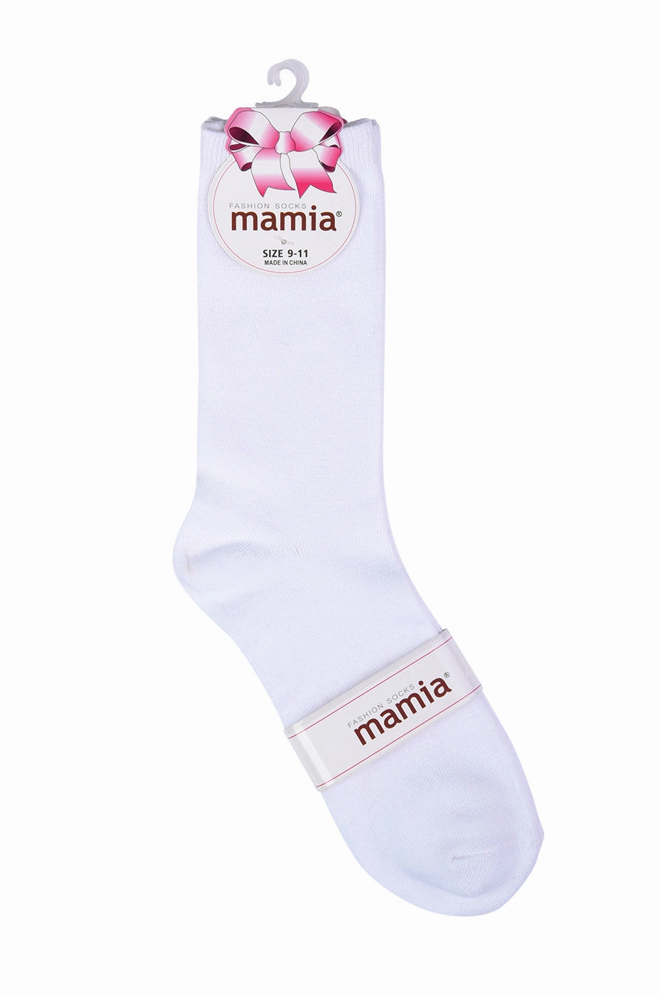 MAMIA LADIES PLAIN CREW SOCKS (70501_WHITE)