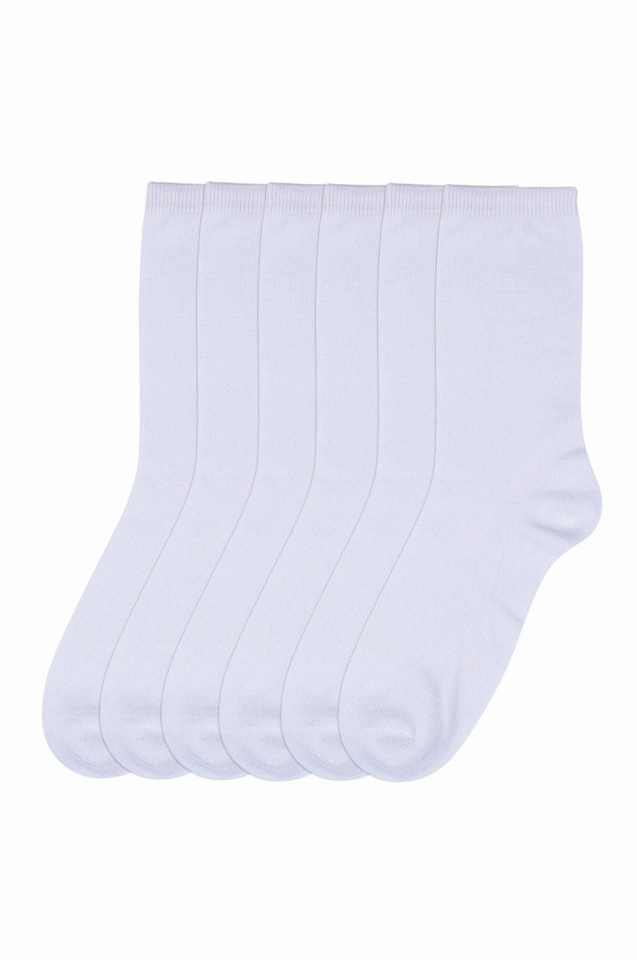 MAMIA LADIES PLAIN CREW SOCKS (70501_WHITE)