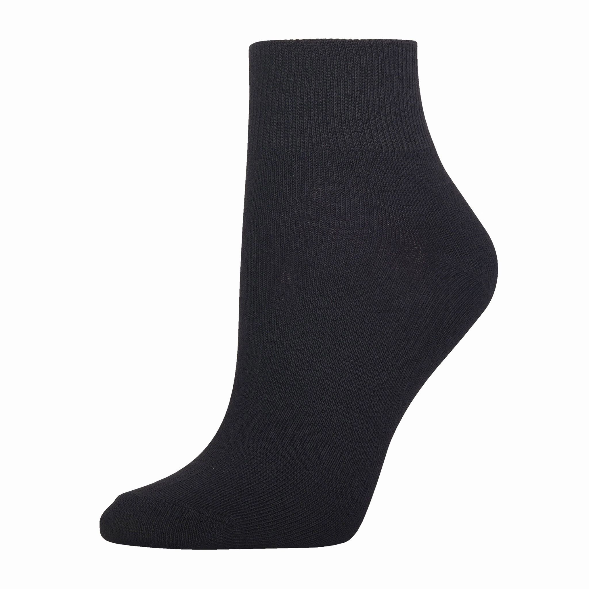 MAMIA QUARTER PLAIN SPANDEX SOCKS (70093_BLACK)