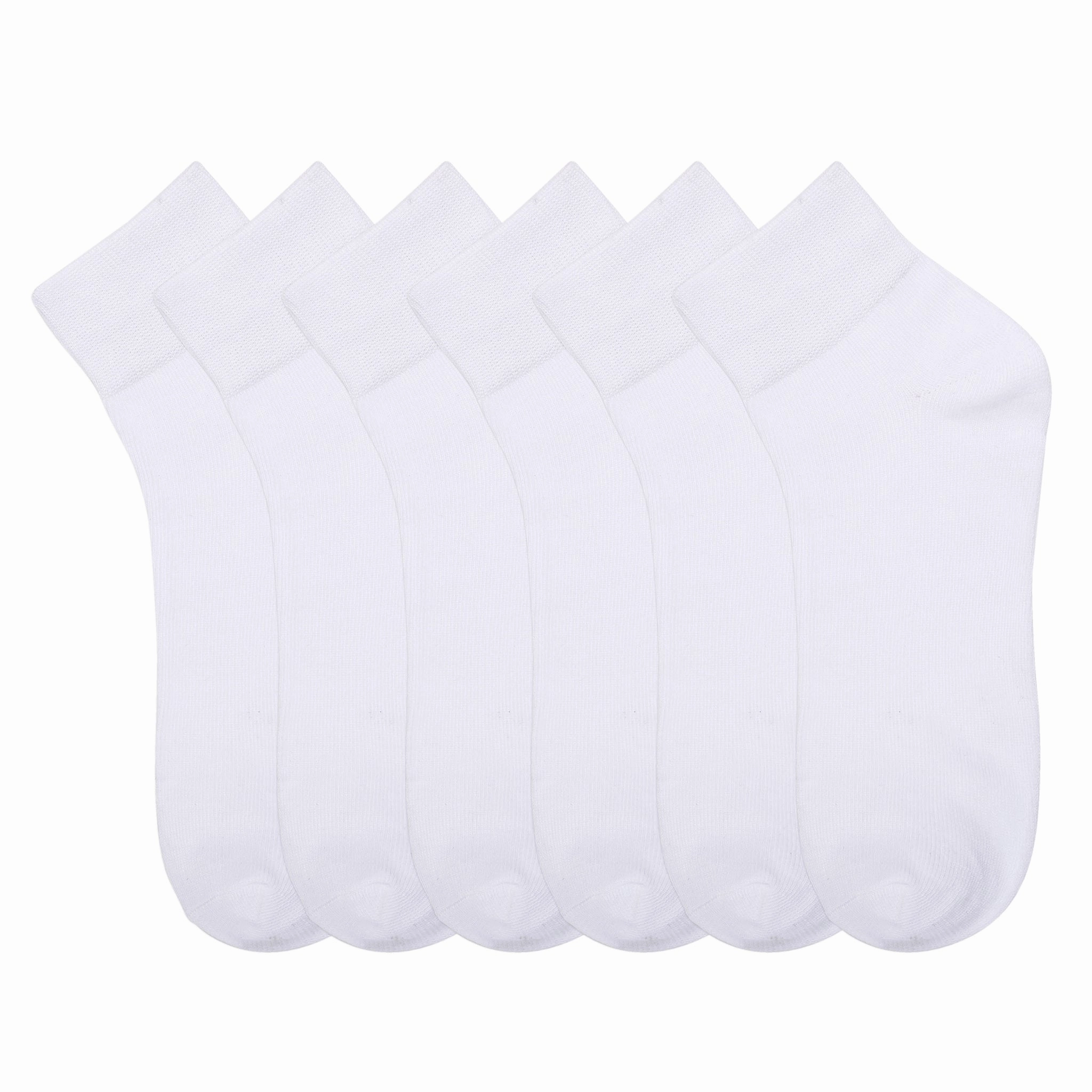 MAMIA QUARTER PLAIN SPANDEX SOCKS (70093_WHITE)