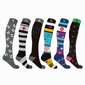 Medical Prints Compression Socks (6-Pairs)