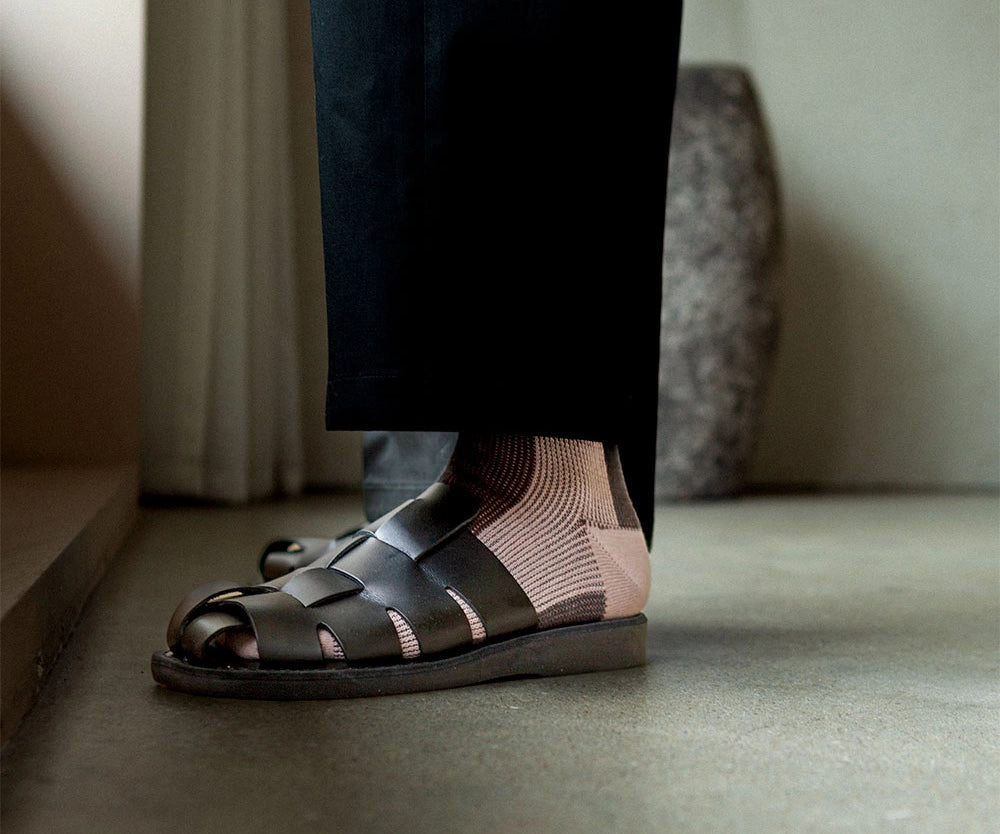Men's BLanCHE Socks - Beige, Brown, & Charcoal
