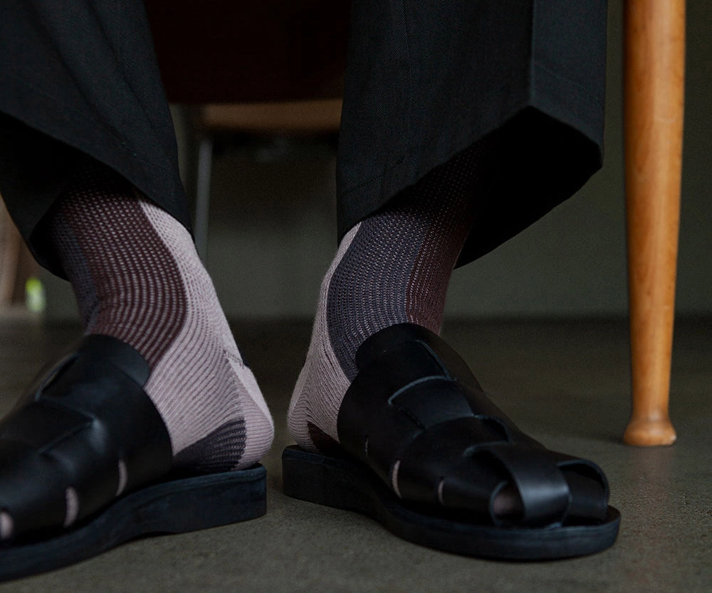 Men's BLanCHE Socks - Beige, Brown, & Charcoal