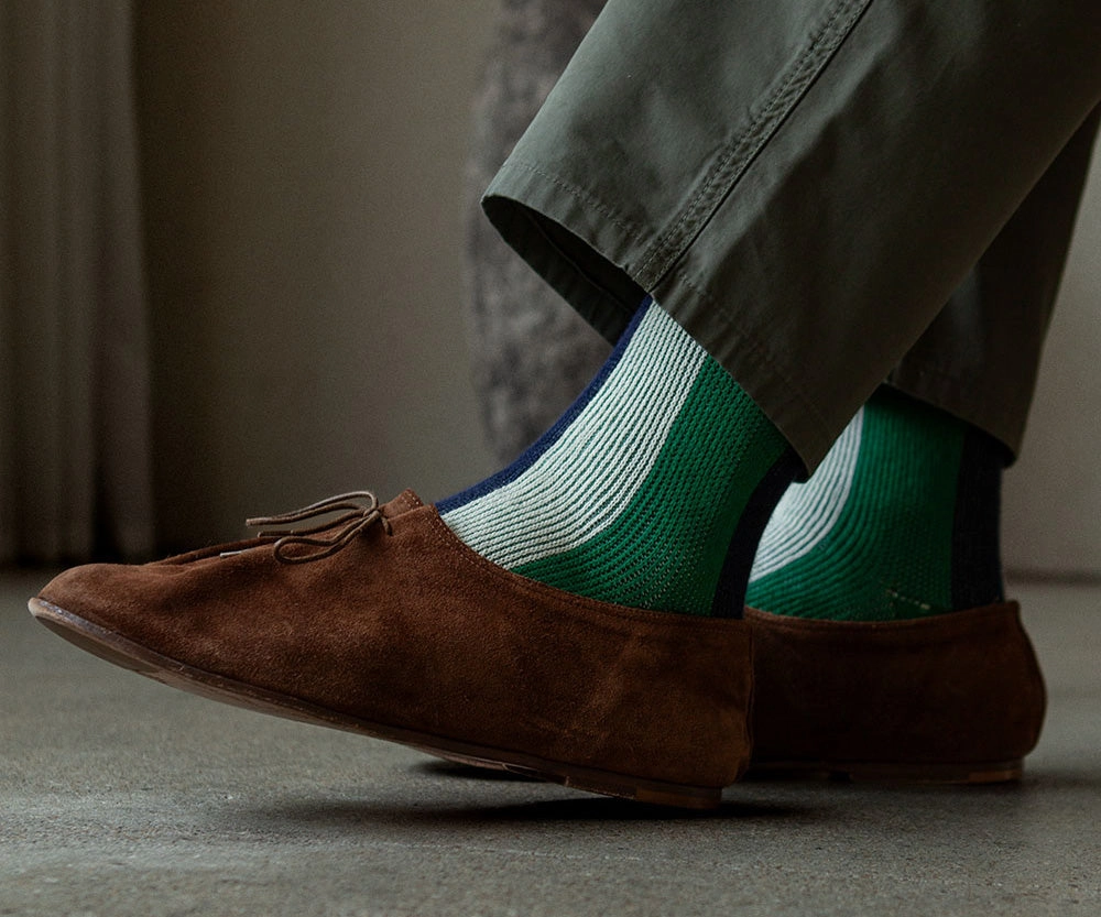 Men's BLanCHE Socks - Green, Ivory, & Navy