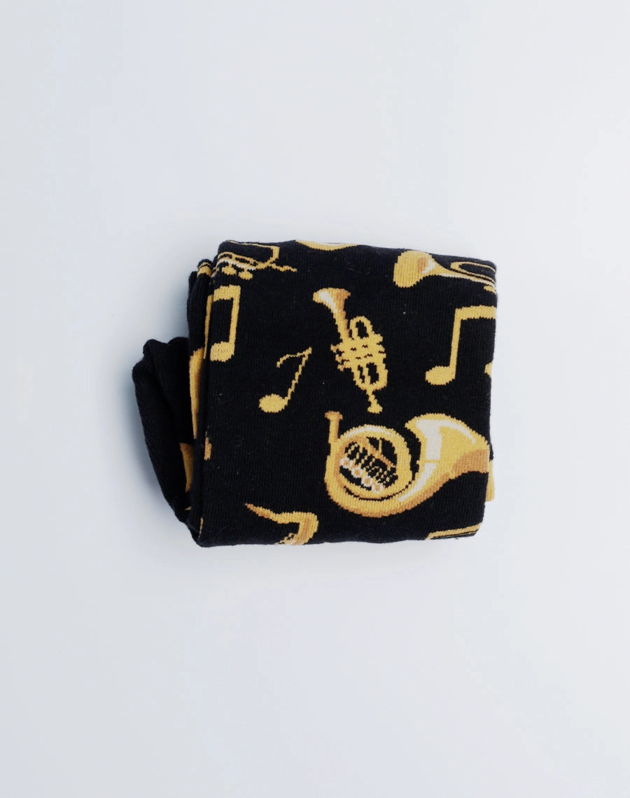 Men's Brass Instruments Jazz Music Crew Socks