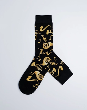 Men's Brass Instruments Jazz Music Crew Socks