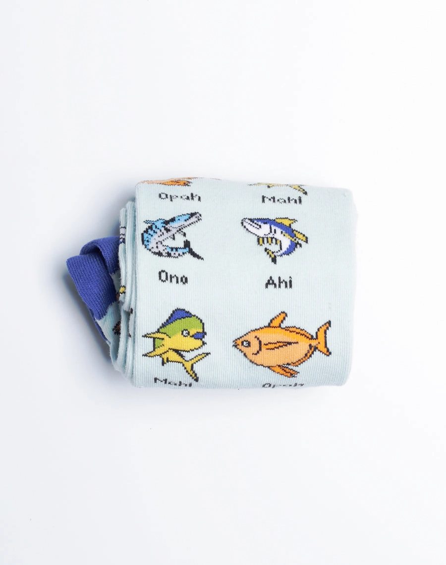 Men's Catch Of The Day Hawaiian Fish Crew Socks