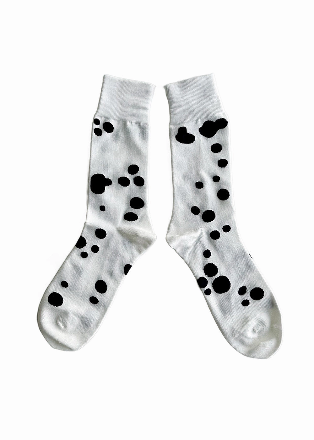 Men's Dalmatian Pattern Socks - White & Black