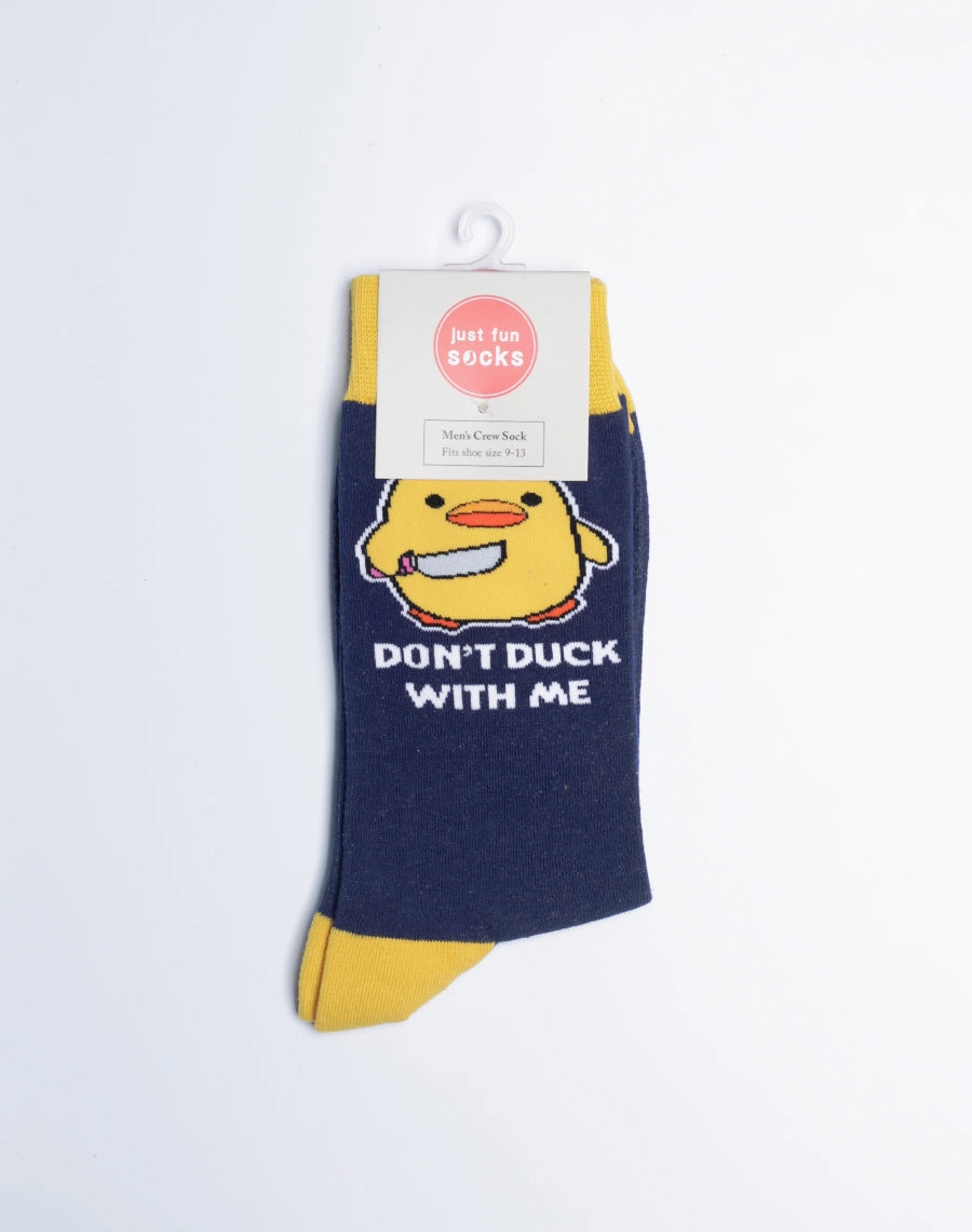 Men's Don't Duck With Me Funny Crew Socks