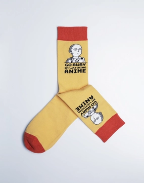 Men's Go Away I'm Watching Anime Crew Socks