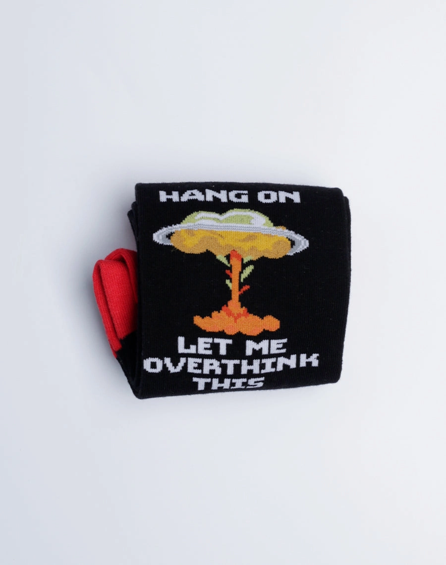 Men's Hang On Let Me Overthink This Funny Crew Socks