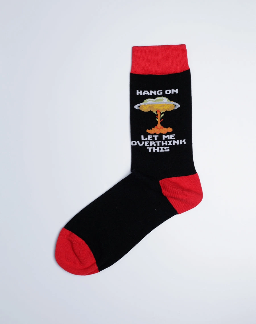 Men's Hang On Let Me Overthink This Funny Crew Socks