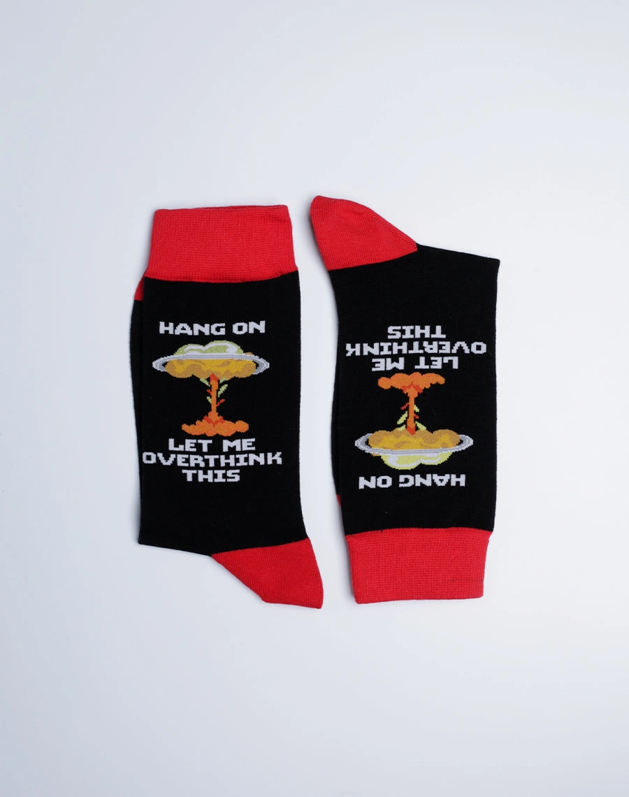 Men's Hang On Let Me Overthink This Funny Crew Socks