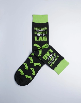 Men's Keep Calm & Blame It On The Lag Gaming Crew Socks