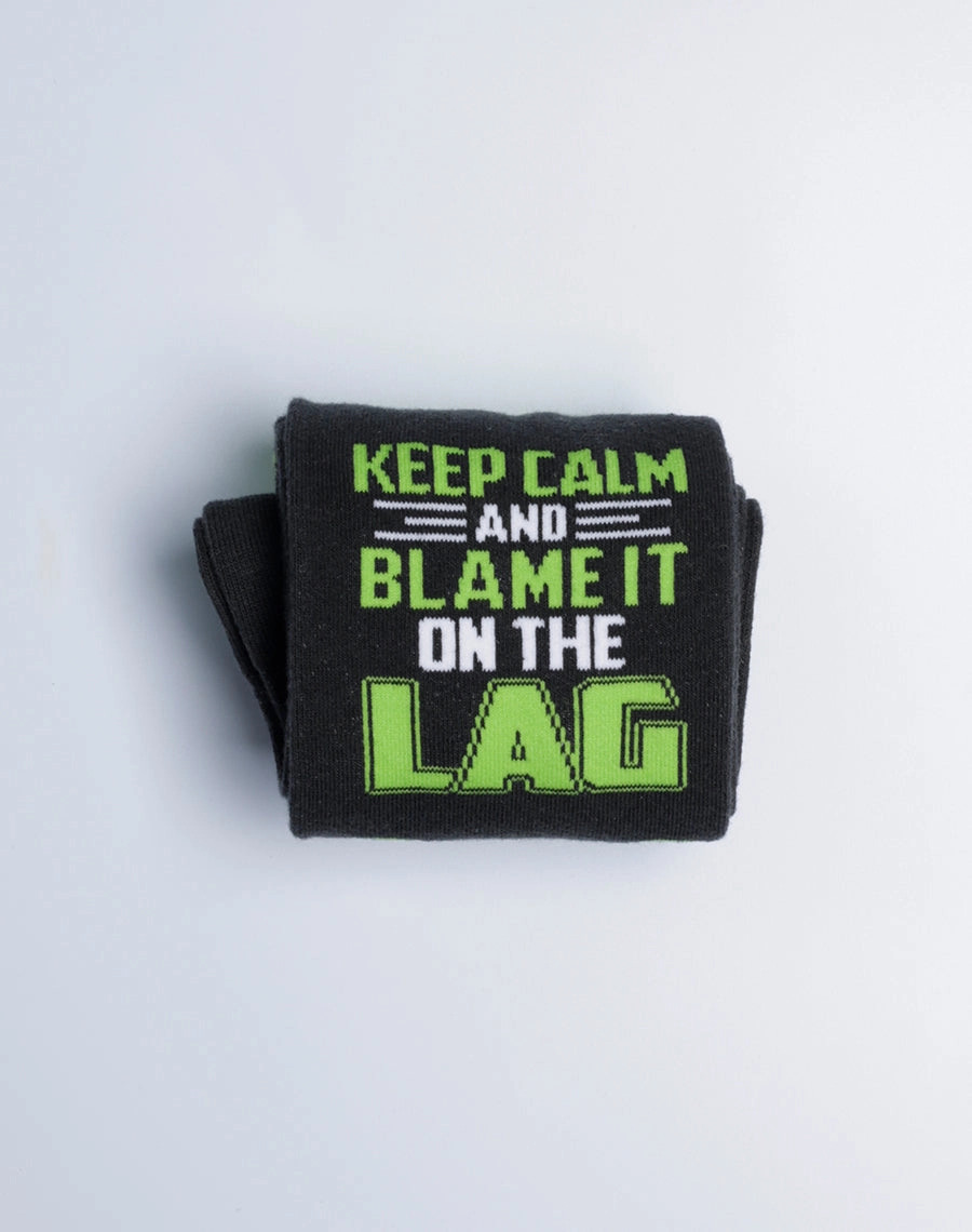 Men's Keep Calm & Blame It On The Lag Gaming Crew Socks