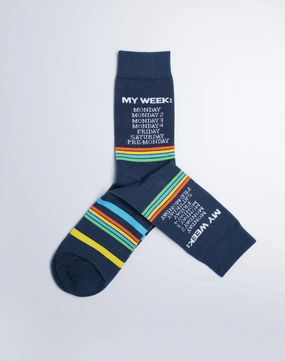 Men's My Week Monday Funny Crew Socks